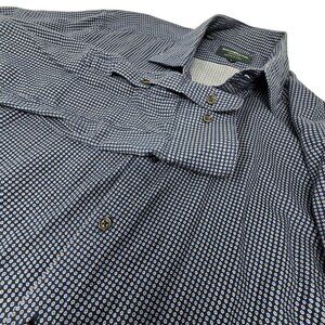 Rodd & Gunn Button Up Long Sleeve Large Men's Shirt Blue Geometric Woven in Ital